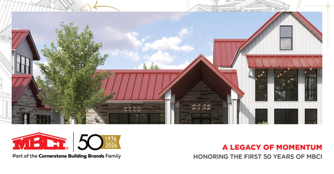 original MBCI®, a brand within Cornerstone Building Brands’ Metal Solutions business, celebrates 50 years of customer partnership and continued momentum as it expands capabilities and support for metal roof & wall projects. Image courtesy MBCI / Cornerstone Building Brands.