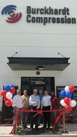 original Cutting the ribbon on the new warehouse: (Left to right) Alvaro Grande, Robert Leger, Larry Sumrall, Jason Novosad, Mike Moscoso, Broderick Meekings