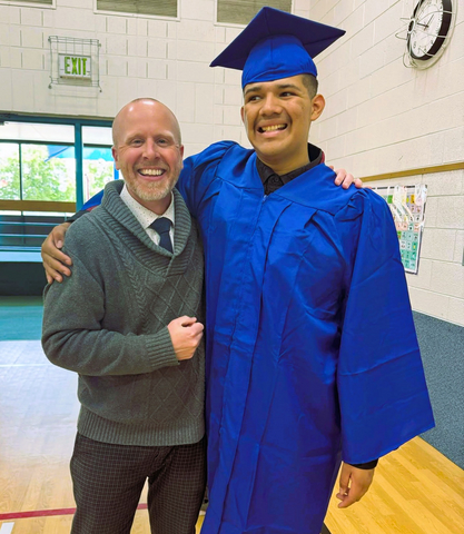 ACES - Westminster Principal Brad Trout Celebrates with Recent Graduate