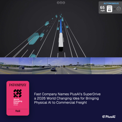 Fast Company Names PlusAI’s SuperDrive™ a 2026 World Changing Idea for Bringing Physical AI to Commercial Freight