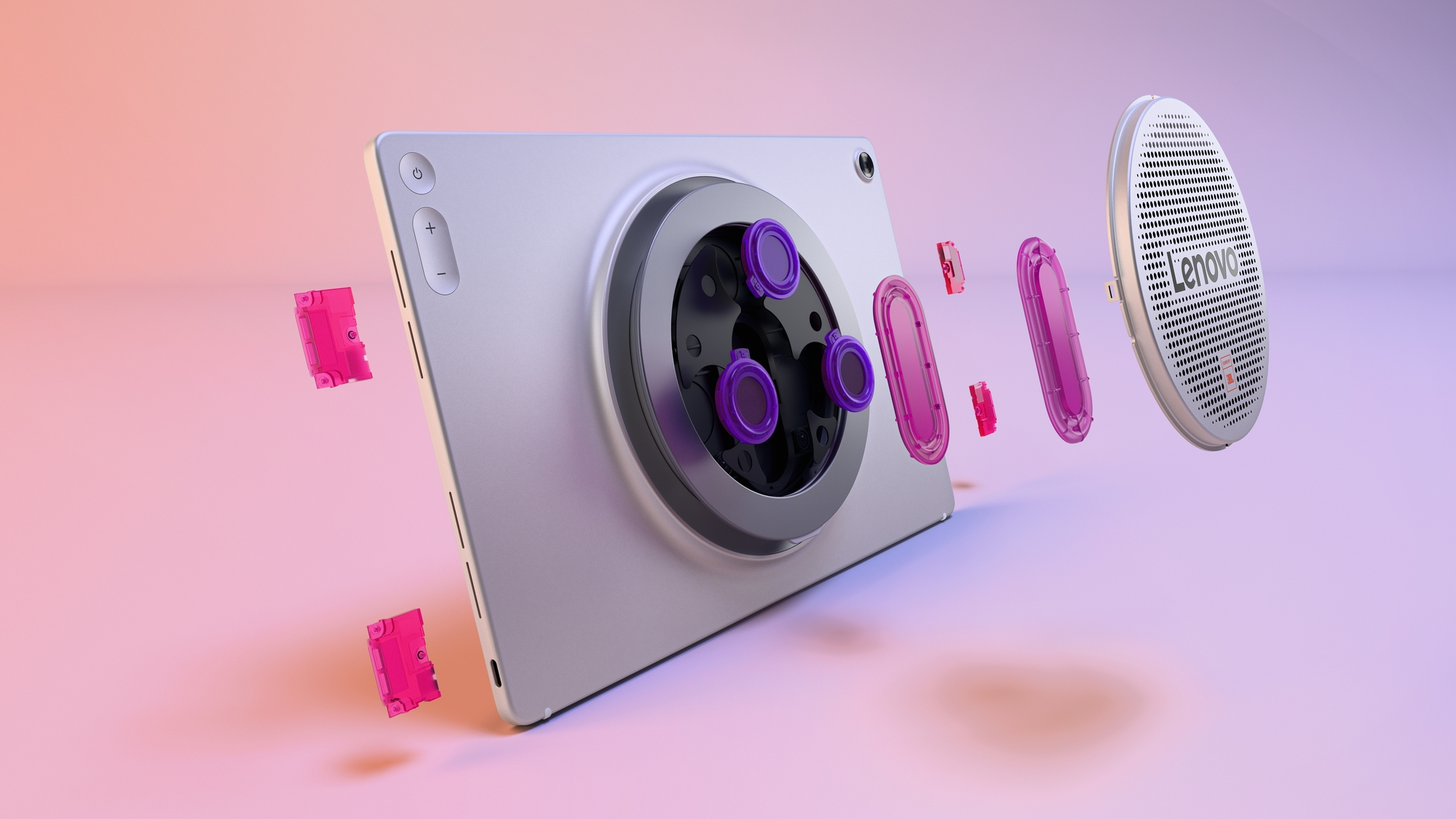 Exploded view of the 9-unit JBL audio system