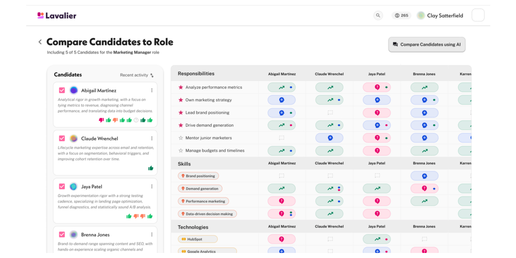 Lavalier Launches Skills Matrix to Visually Map Candidate Experience to ...