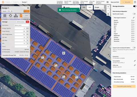 original A preview of how storage modeling is integrated into the design workflow in HelioScope for fast iteration and optimization of solar-plus-storage projects