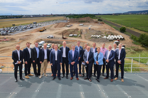 Liebherr and Rehlko celebrate the strategic capacity expansion of Liebherr-Components Colmar factory. From left to right: Brian Melka (President and CEO of Rehlko), Jan Liebherr (President of the Administrative Board of Liebherr-International AG), Pietro Iemmi (CEO Liebherr-Component Technologies AG), and further members of Rehlko's and Liebherr's management.