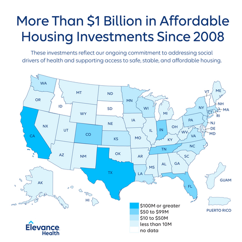 original Elevance Health has invested more than $1 billion across approximately 400 properties, supporting more than 40,000 housing units in 45 states, the District of Columbia, Puerto Rico, and Guam.