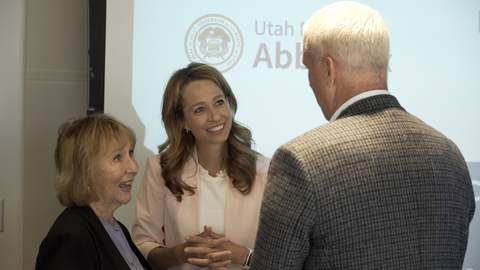 original Abby Cox, Utah's First Lady, Kathi Garff, and CEO of Reading Horizons Tyson Smith discuss the importance of Secondary Reading Intervention at Local Event.