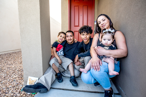 original Ricky Corriz, seen here with his family, recently bought a home in Santa Fe, New Mexico, with a down payment assistance grant provided by FHLB Dallas through Homewise.