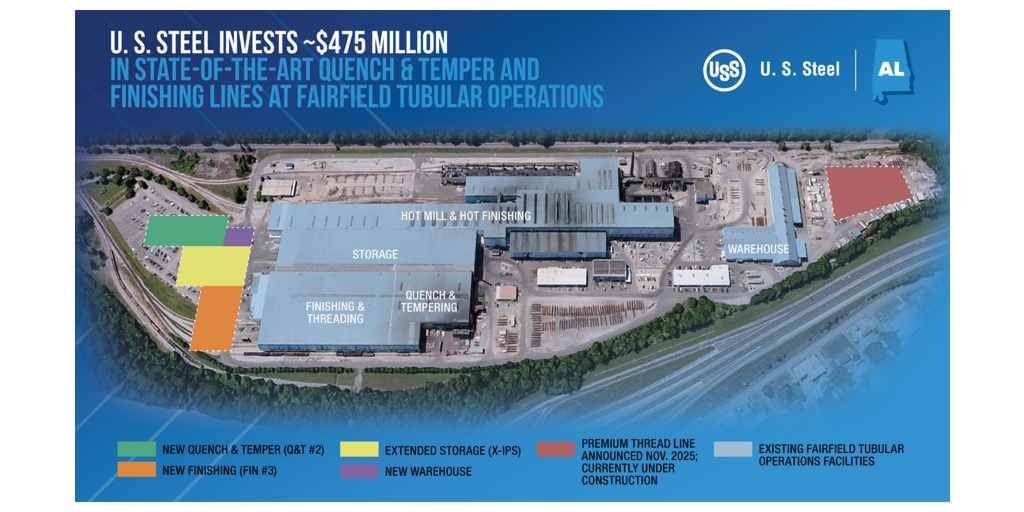 U. S. Steel Invests Approximately $475 Million in State-of-the-Art Quench & Tempering Line at Fairfield Tubular Operations 1