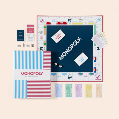 original Monopoly Americana Edition game components