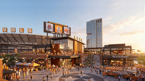 Rendering of the Neyland Entertainment District (working drawing; subject to change).