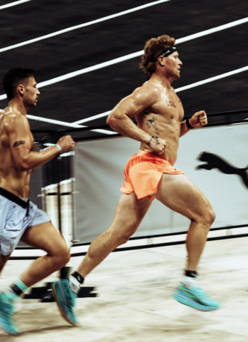 original Global sports brand PUMA continued its HYROX dominance at the 2026 HYROX World Championships with a host of standout elite athlete performances and iconic community moments, including Jake Williamson (left) and Hunter McIntyre in the Men’s Elite15 Doubles.
