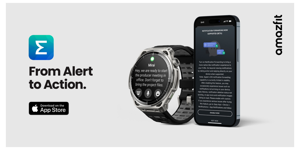 Amazfit Brings Interactive iOS Notifications to Select Smartwatches in Europe 1 ios notification KV