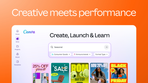 An end-to-end marketing engine that helps close the gap between creative and performance, powered by Canva's rapidly advancing AI technology.
