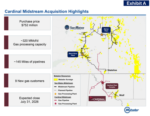 thumbnail This map shows that Cardinal's assets are complimentary to San Mateo's existing infrastructure and increases the scale of San Mateo's natural gas gathering and processing system.
