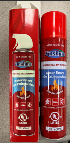 original UL Solutions has identified unauthorized UL Certification Marks on Zinshine water-based fire extinguishers. The products have not been evaluated by UL Solutions and may pose safety risks.
