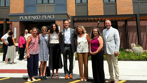 original Representatives from FHLBank Chicago, Wintrust, Housing Opportunity Development Corporation (HODC) and community partners gathered to celebrate the grand opening of Poupard Place, a new affordable housing development in Northbrook, Illinois, supported by a $1 million Affordable Housing Program (AHP) grant.