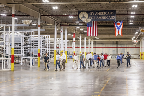 original Visitors tour U.S. Paper Mill’s glove lines in Chillicothe, OH. Photo Credit: James DeCamp Photography