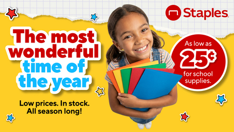 It's the most wonderful time of the year at Staples. Low prices. In stock. All season long!