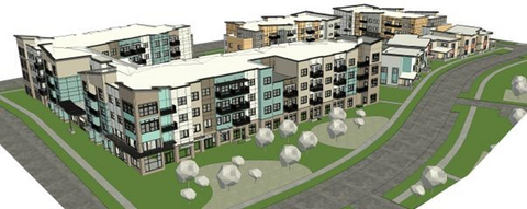 original Rendering of Marble Manor Phase I, a 138-unit, mixed-income housing redevelopment in Las Vegas.