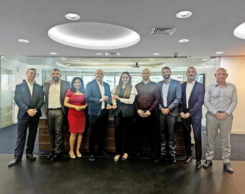 original Representatives of Pacific Prime Dubai and Allianz Partners at the Best Individual Sales 2025 award presentation.