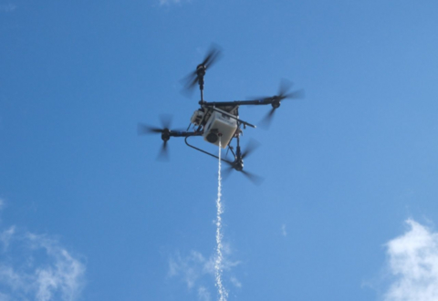 original The Silvaguard Suppression Drone can deliver a 100 liter liquid suppressant to autonomously suppress small wildfires detected by Silvanet