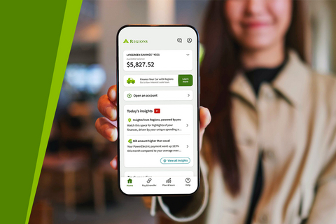Regions Bank is launching personalized insights, a new mobile banking feature that delivers tailored financial education, proactive notifications, and actionable insights based on real-time account activity