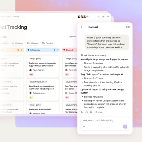 Docs AI is a new AI assistant in Superhuman Docs that goes beyond a basic chat experience. Users describe what they need in plain language, and Docs AI produces content, builds formatted tables, resolves comments, and pulls information across documents.