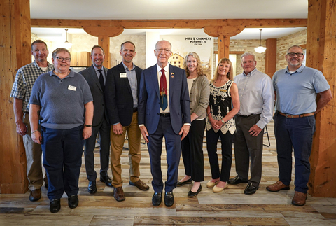 Housing and finance leaders meet Rep. Bill Foster (IL-11) in McHenry, Ill. to discuss housing affordability solutions. Pictured (left to right): Monte Johnson, City of McHenry; Laura Youngberg, Housing Opportunity Development Corporation; Dave Feldhaus, FHLBank Chicago; Richard Koenig, Housing Opportunity Development Corporation; Rep. Bill Foster; Jamie Lutton, FHLBank Chicago; Sharon Gorrell, FHLBank Chicago; Dan Watts, Board Director at FHLBank Chicago; John Birk, City of McHenry.
