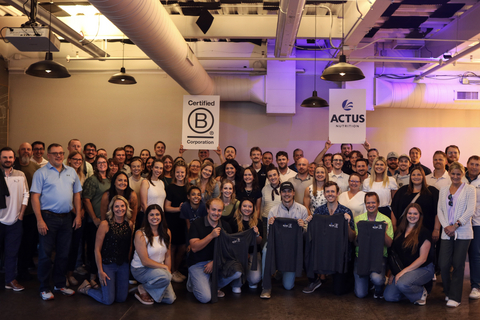 original Actus Nutrition achieves certified B Corporation status. 