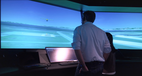 original NASA's Future Flight Central with Wisk simulated aircraft
