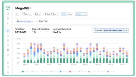 Finout's OpenAI Codex dashboard