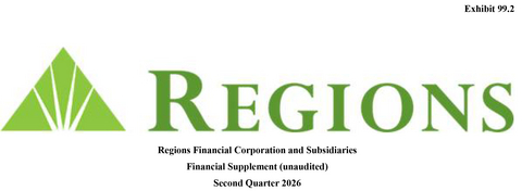 original Regions Financial Corporation and Subsidiaries Financial Supplement (unaudited) Second Quarter 2026