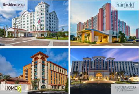 original Peachtree Group originated a $150 million bridge loan to refinance a four-hotel portfolio (pictured) in Winter Garden, Fla.