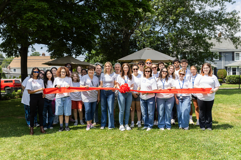original Global Industrial associates and interns joined Harmony Heights Day School students and staff for a ribbon cutting during the Global Industrial “Corporate Day of Service” at the school’s East Norwich, New York, campus on July 17, 2026.