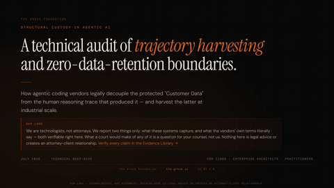 original Structural Custody in Agentic AI: A Technical Audit of Trajectory Harvesting and Zero-Data-Retention Boundaries