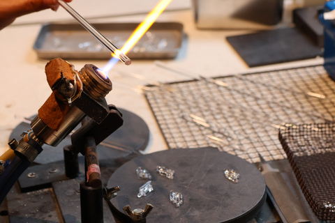thumbnail Each HARIO Lampwork Factory jewelry piece is melted and shaped by hand, as artisans form the glass one piece at a time to give every item its own character. (Credit: HARIO©)