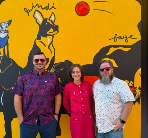 original Abbey Perl (center), a sales rep with The Botanist cannabis product brand in New Jersey, with two colleagues. The Botanist sales reps recently voted to unionize with UFCW Local 360, extending the union's membership drive even further along the cannabis industry's supply chain.