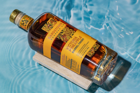 original Bardstown Bourbon Company's Victoria Pineapple Barrel Finish Whiskey is a marriage of mature bourbon and rye that pushes beyond traditional finishing techniques, creating a whiskey that is delightfully unexpected.