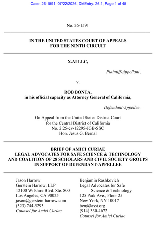original xAI v. Bonta - LASST Amicus Brief