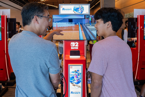 In this photo provided by Nintendo of America, fans face off in multiplayer fun as some of the first people in the United States to play the Nintendo Switch Sports Resort game, launching Oct. 22 for the Nintendo Switch 2 system. Attendees can play the upcoming active game inside the Pointe in the Hilton San Diego Bayfront Hotel until Sunday, July 26 in San Diego, Calif. as part of Nintendo’s presence at San Diego Comic-Con.