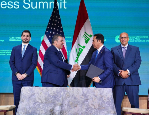 Signing of landmark strategic partnership with Ali Al-Zaidi, Prime Minister of Iraq (right) and Uptime Institute's Mustapha Louni, Chief Business Officer (left).