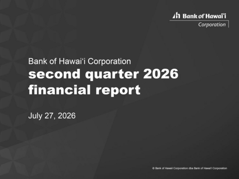 original BOH 2Q 2026 Earnings Release Supplement
