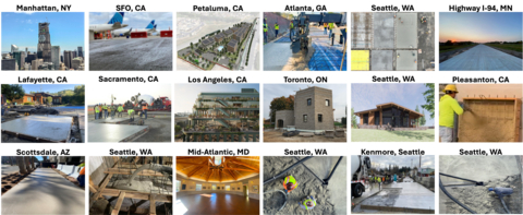original Representative C-Crete's project portfolio. More than 4000 tons of C-Crete's ultra-low carbon concrete have been poured in different cities since 2023. C-Crete's oldest pour is more than 3 years old, with no sign of degradation or cracking.