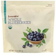 original GreenWise Organic Whole Blueberries, 10-ounce, UPC 41415-06453
