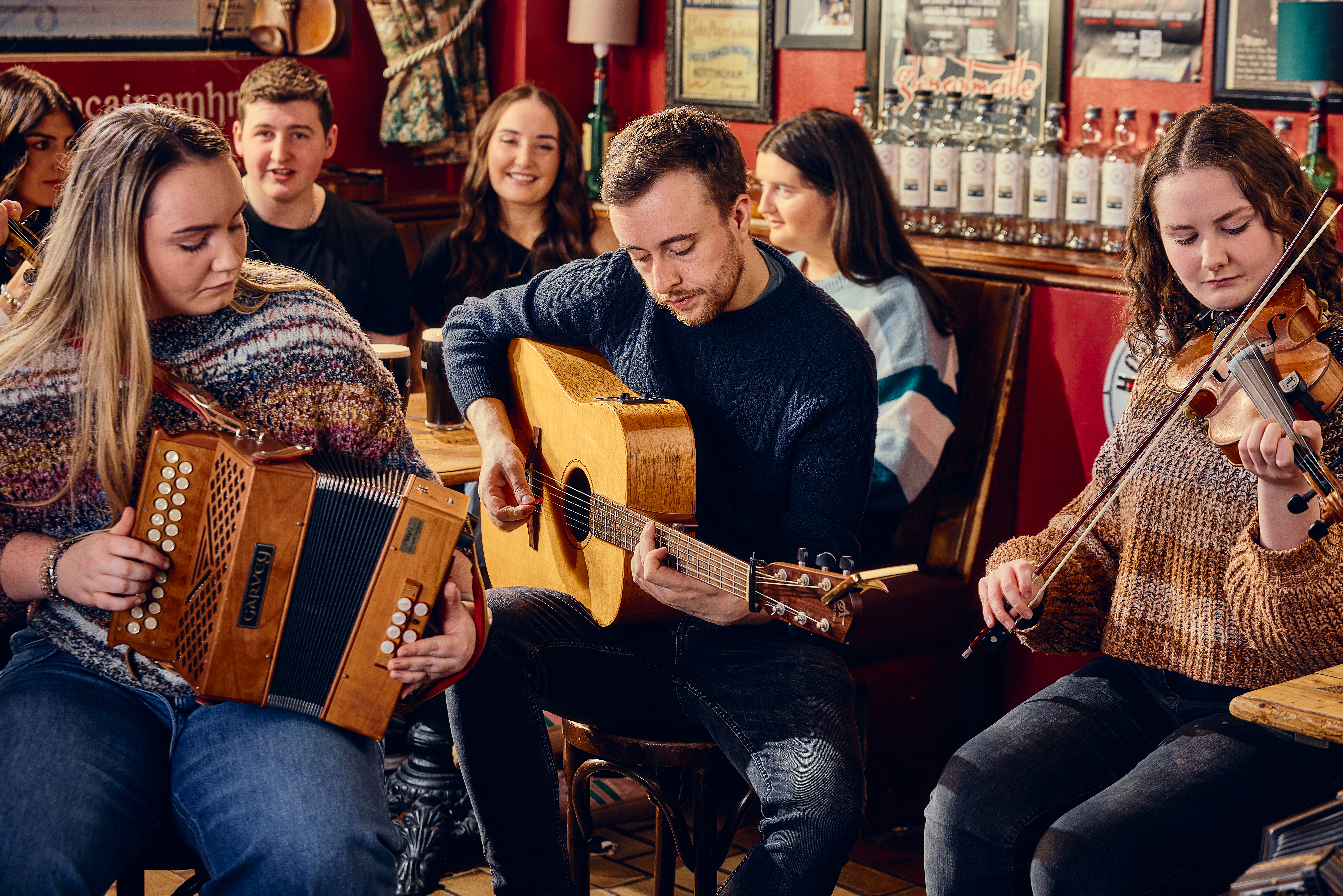 Belfast Fleadh - Maddens Bar accordian, guitar and fiddle player (Chris Heaney)