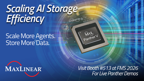 original MaxLinear Panther Storage Accelerator helps organizations scale AI infrastructure by increasing effective storage capacity and enabling support for more AI agents through hardware-accelerated data services.