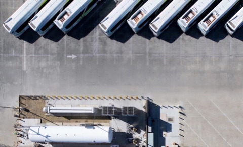 original Clean Energy hydrogen station construction site in Pomona, California.