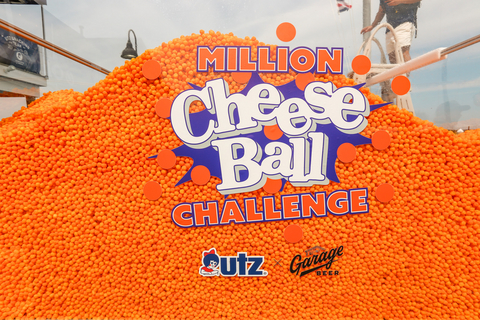 original The Utz x Garage Beer Million Cheese Ball Challenge at Beer Bowl 2026 featured a giant pool filled with more than one million Utz Cheese Balls, making it Beer Bowl's cheesiest challenge yet.