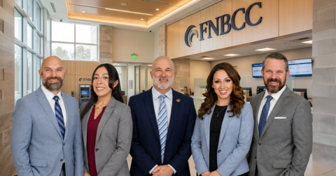 original The new FNBCC Treasure Coast team includes Thomas Schinske, Senior VP, Director of Lending, Evelyn Mendoza-Bello, Customer Service Representative, Rufus Byrd, VP, Business Development Officer, and Vanessa Bartoszewicz, VP, Commercial Lending, led by FNBCC President and CEO Shaun Williams.