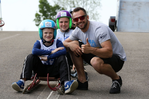 original White Castle and USA Luge team up to introduce young athletes to the sport at a Slider Search clinic. The free program, now part of a partnership extended through 2029, uses wheeled sleds to teach kids the basics of luge.